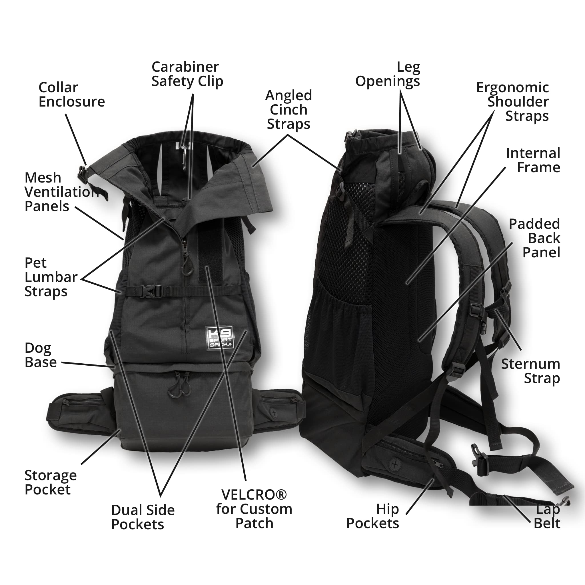 K9 Sport Sack Knavigate correas ajustables para adaptar el portador a distintas tallas