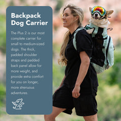 K9 Sport Sack Plus 2 removable storage pack highlights extra space for gear.