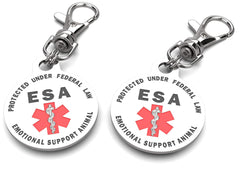 K9 King custom-engraved ESA tag includes pet name and certification details.