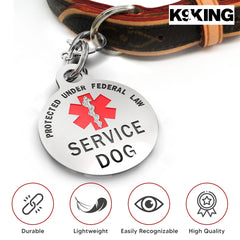 K9King tag uses a robust lobster clasp for secure attachment.