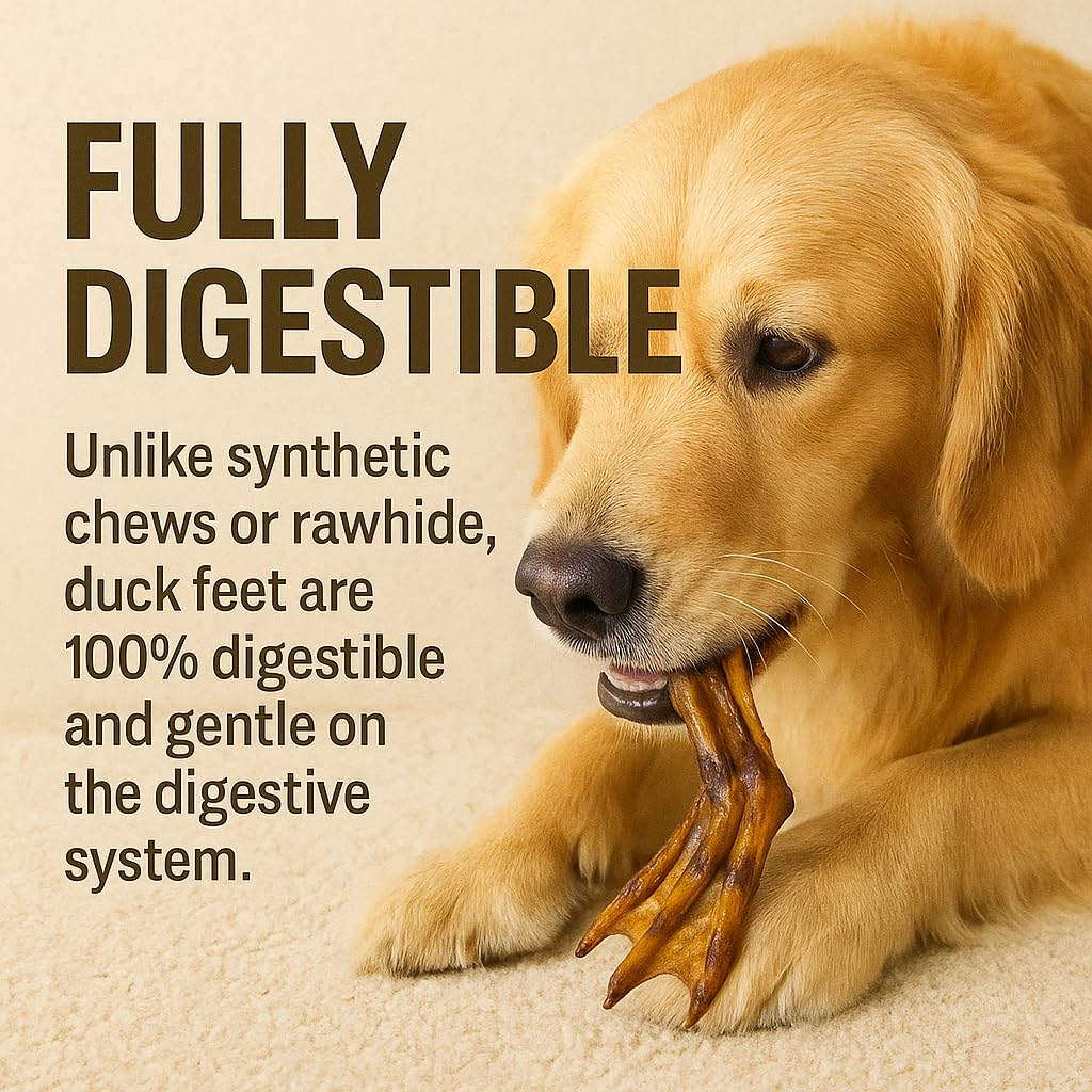 K9warehouse duck feet treats — pack imagery highlighting American-made production and quality ingredients.