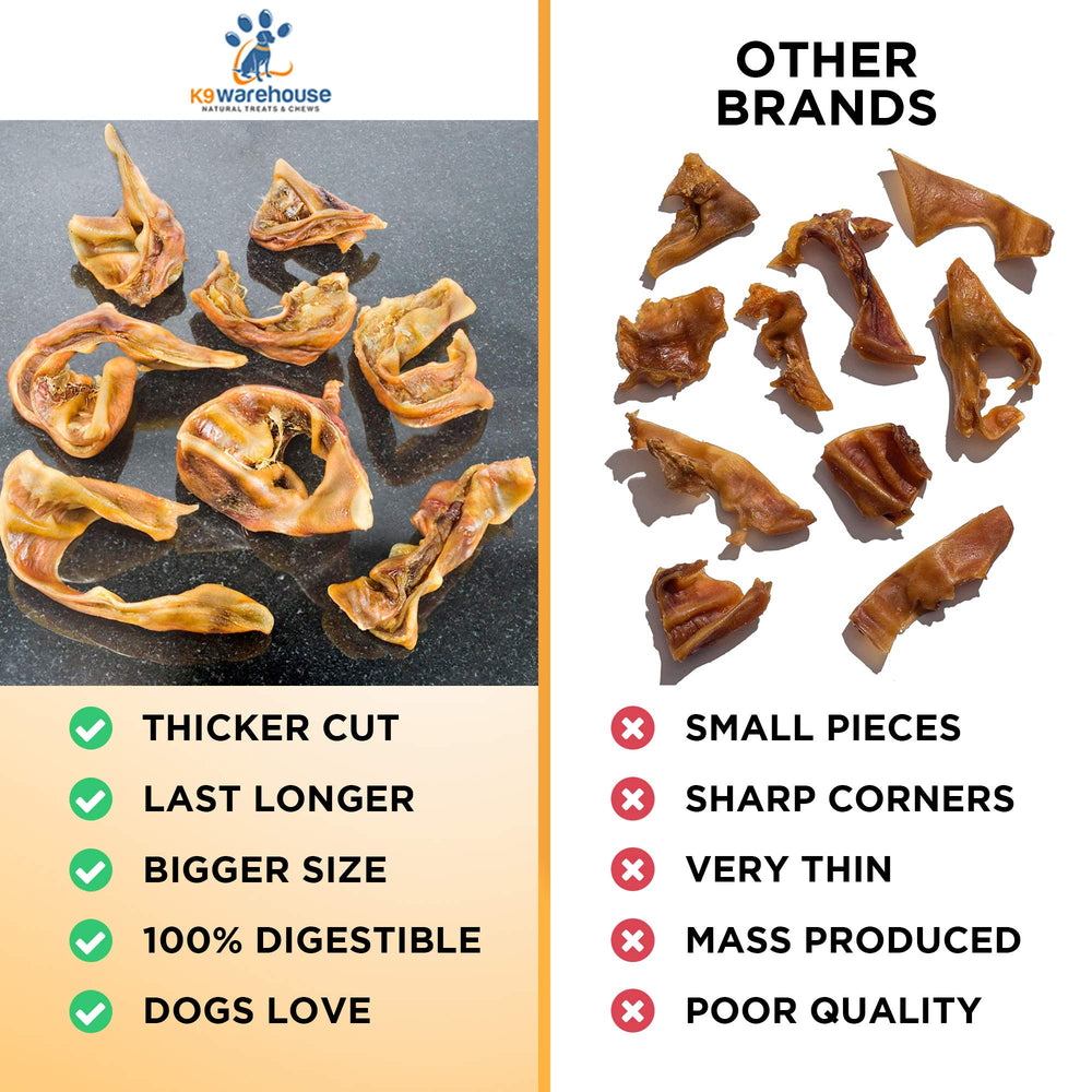 K9warehouse pig ears dental-chews natural—helps reduce surface buildup during chewing.