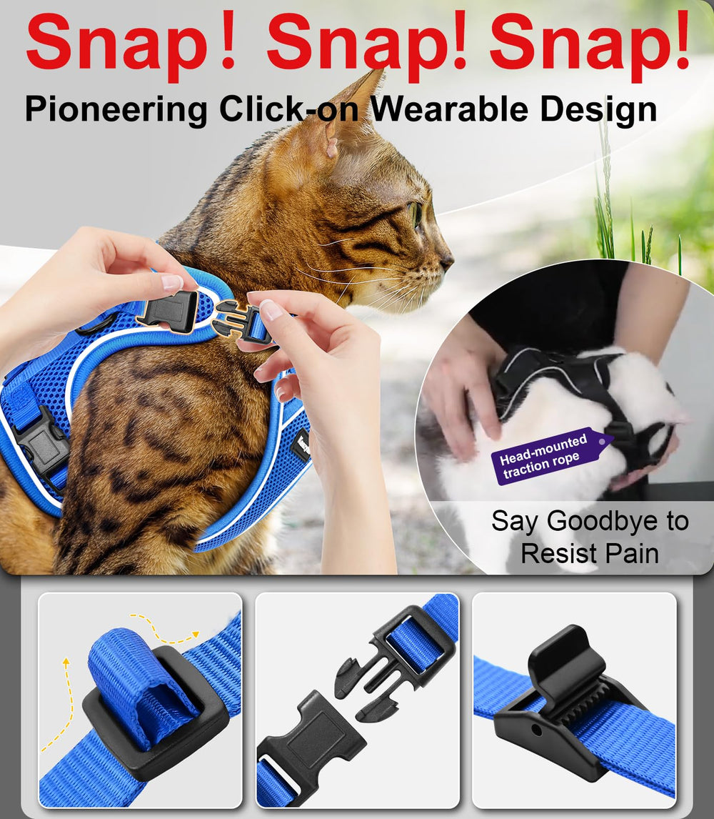 Kaazylab arnés gato con banda reflectiva para mejor visibilidad