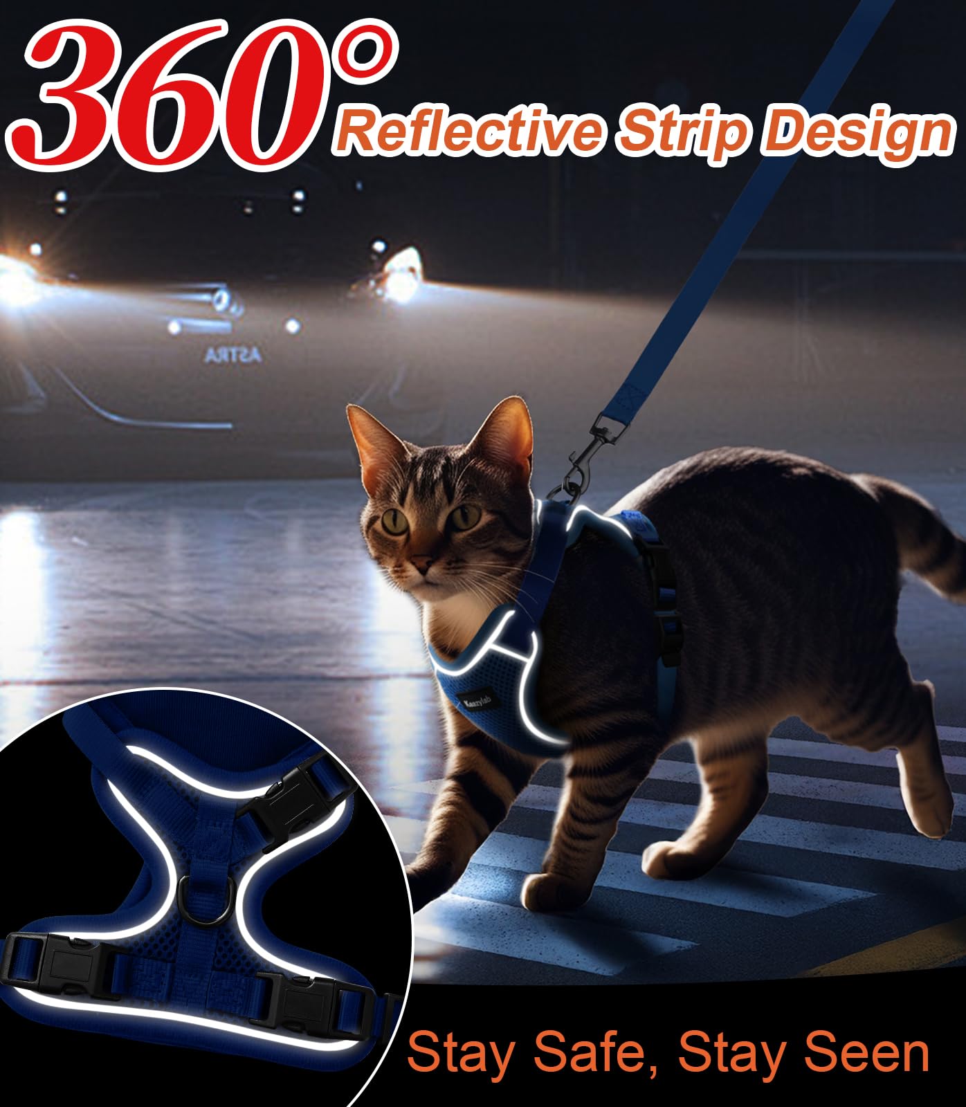 Kaazylab arnés gato de doble capa duradero para aventuras diarias