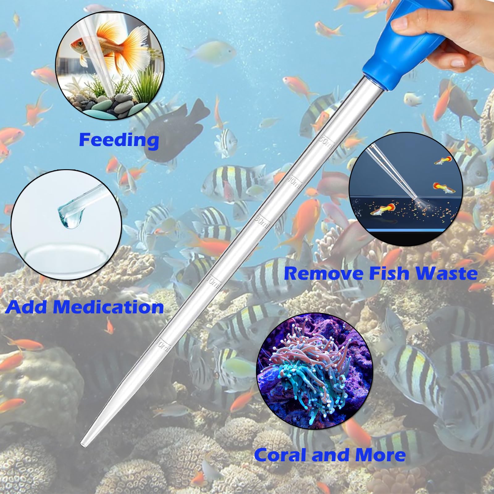 KABASI Coral Feeder cleans debris from tank surfaces with minimal disturbance