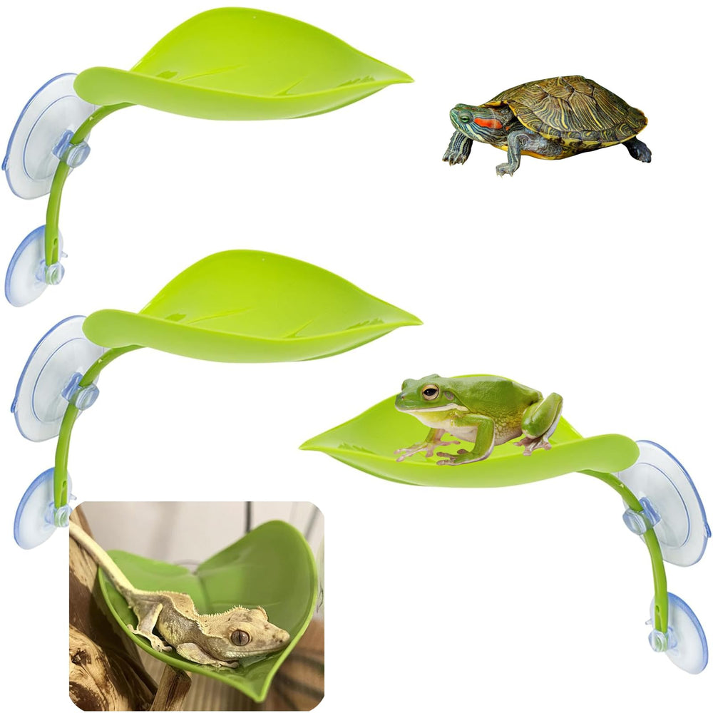 KABASI leaf platform front view shows three leaves for natural terrarium ambiance and climbing space.