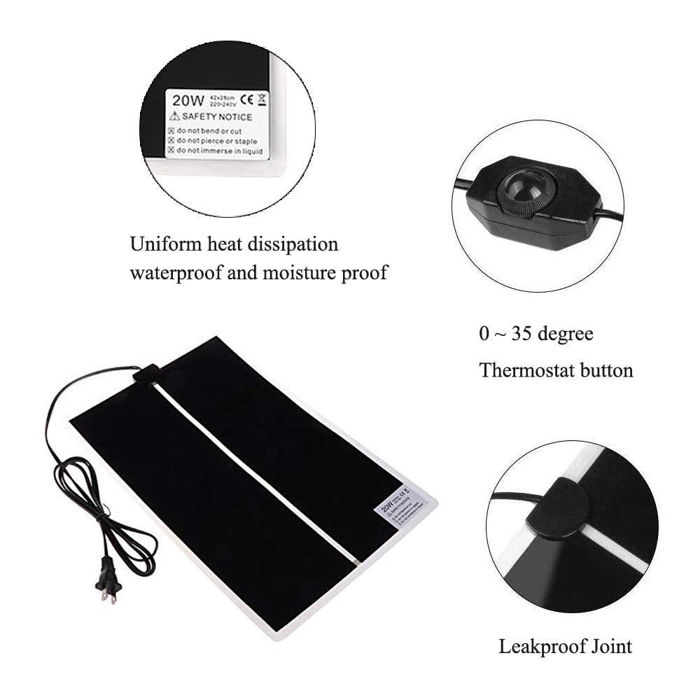 Kabasi heat pad thermostat-ready setup for precise reptile temperature control