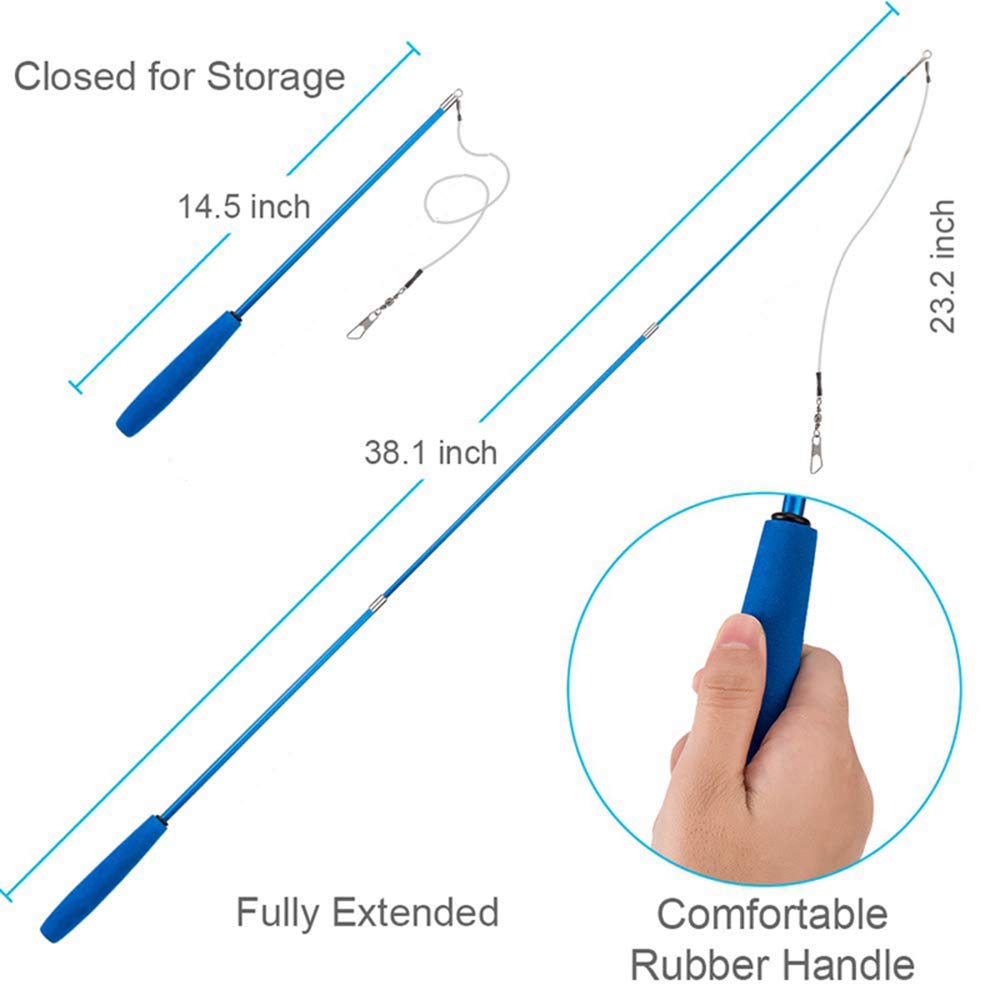 KABB retractable cat wand with EVA handle offers comfortable, fatigue-free sessions.