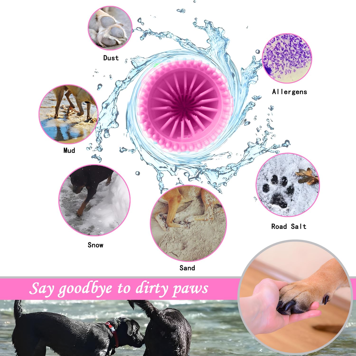 Kabetig paw cleaner no-slip grooves for secure grip