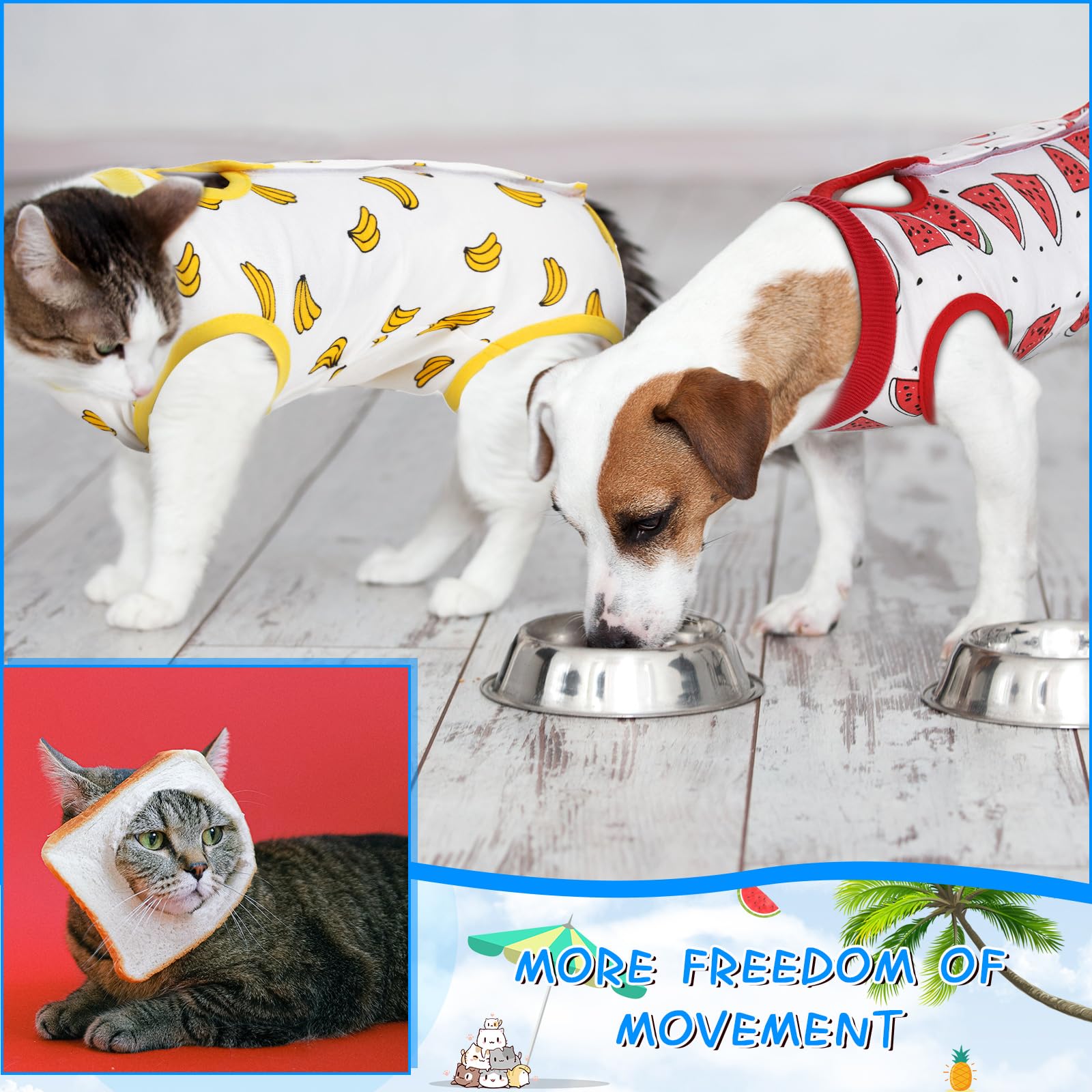 Kacctyen cat recovery suit back opening enables easy dressing.