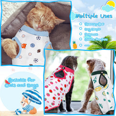 Kacctyen cat recovery suit pack side view shows adjustable collar for a comfortable fit.