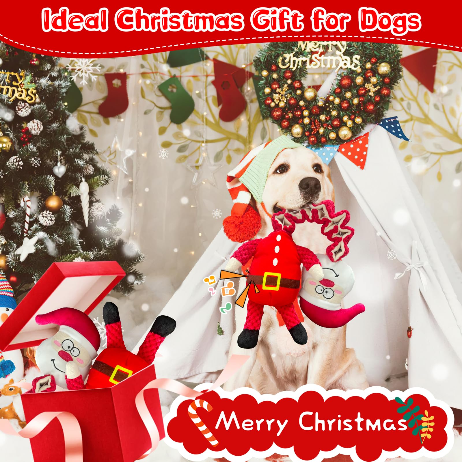 Kachewlulu two-pack holiday dog toys for shared play and companionship.