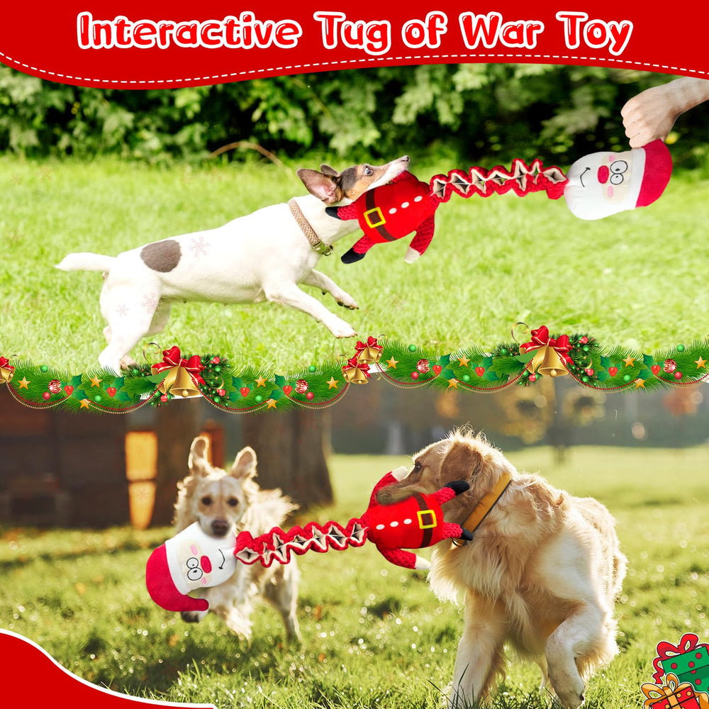 Kachewlulu large dog toy in festive red and white colors for holiday fun.