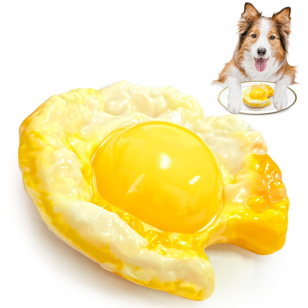kachewlulu indestructible nylon dog chew toy in fried-egg shape for aggressive chewers