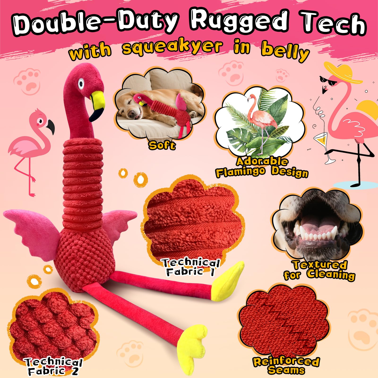 Kachewlulu-soft-fabric-dog-toy provides gentle chewing with reinforced durability