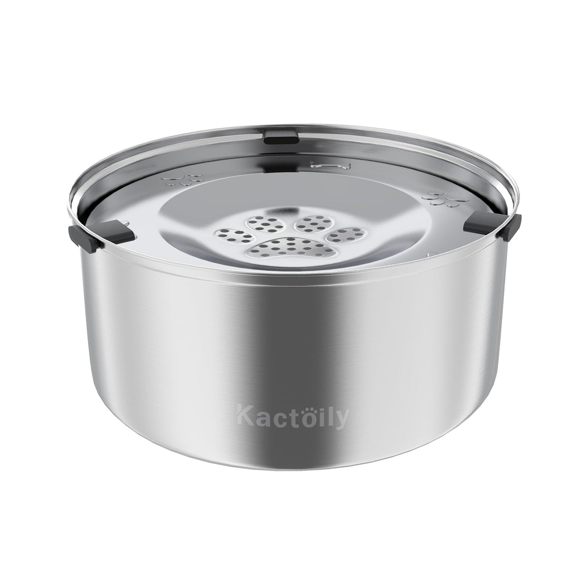 Kactoily large-capacity dog water bowl top view with spill-free design for busy homes.