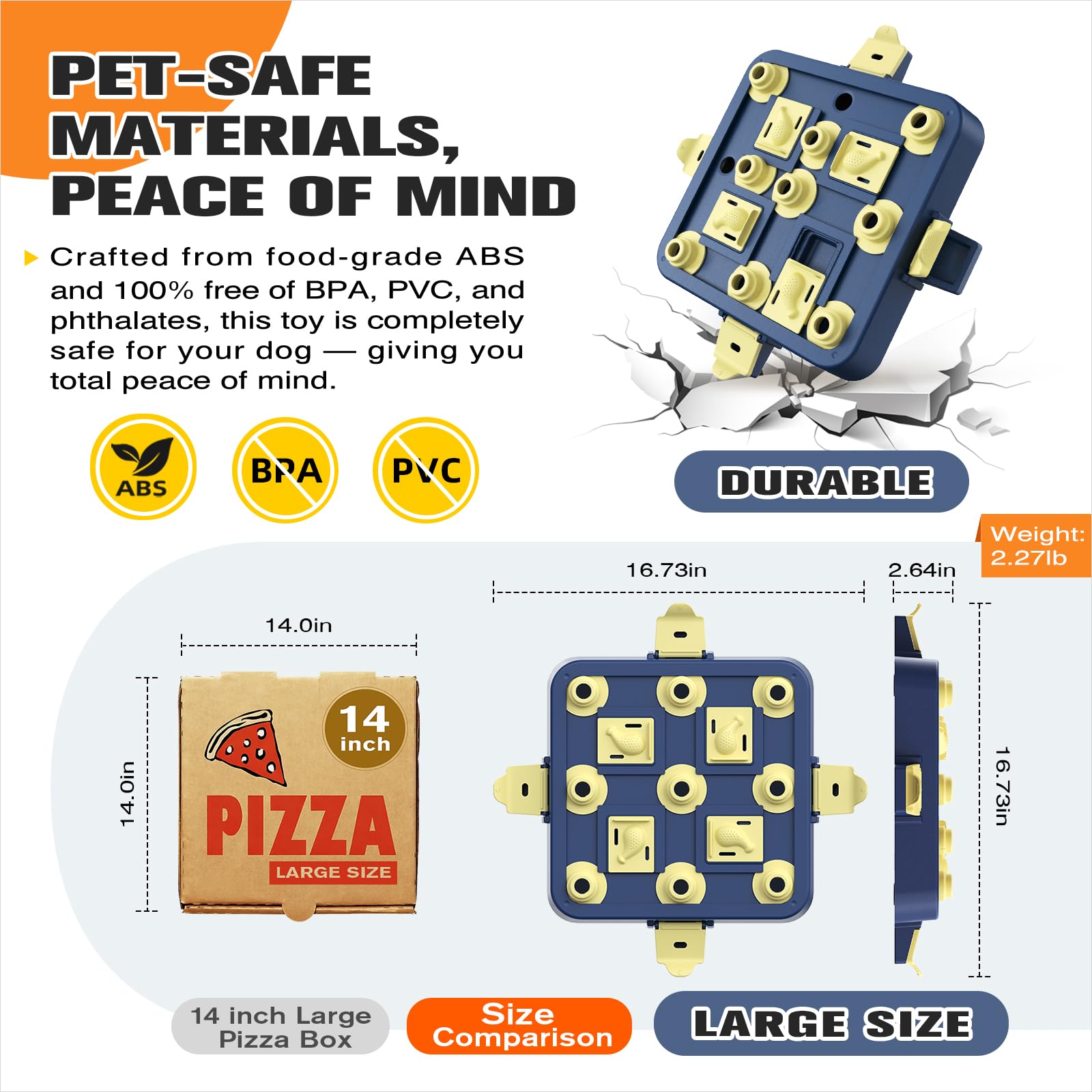 KADTC ABS material-durable construction highlights safe, long-lasting chewing toy.