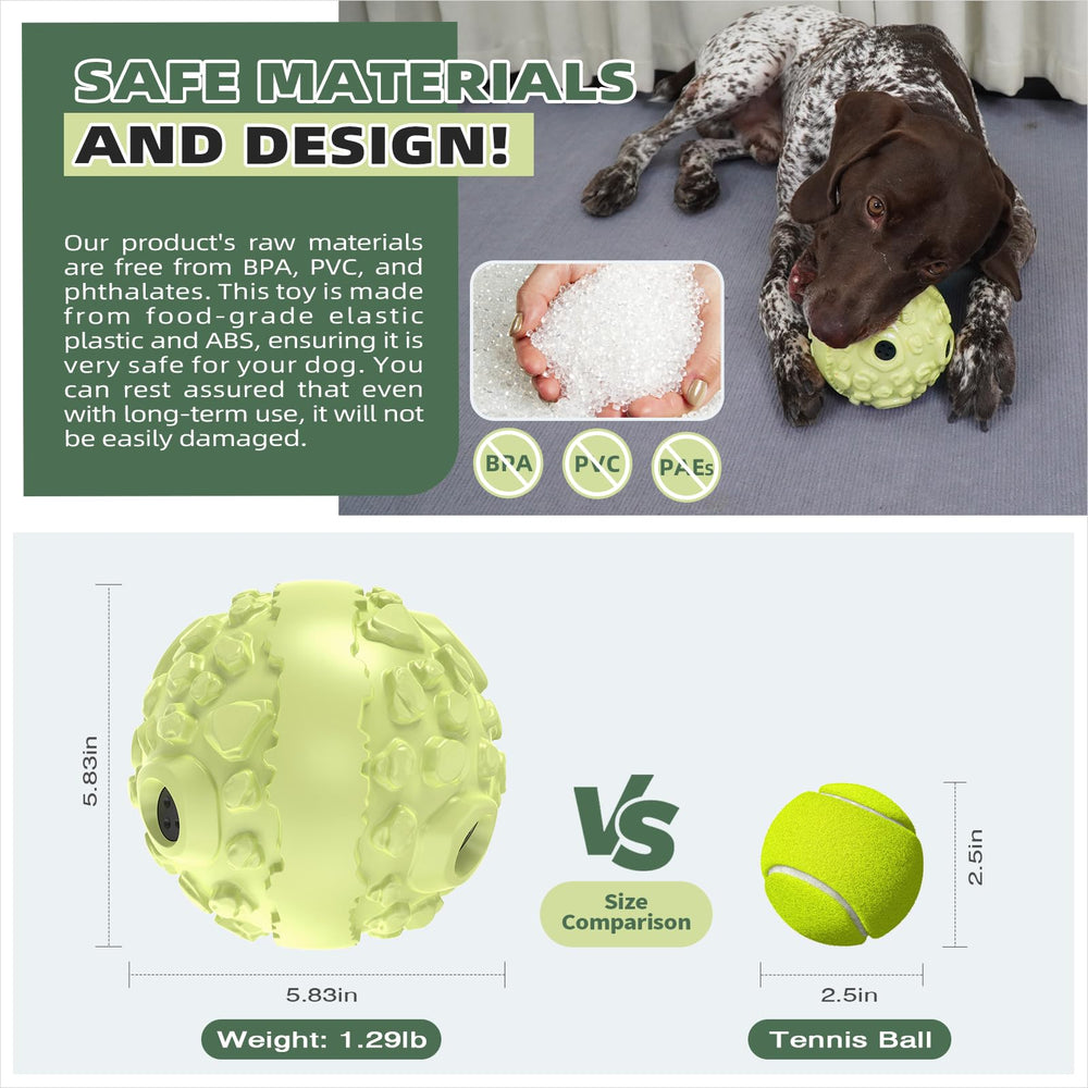 KADTC ball close-up shows dual-layer shell protecting squeaker during chewing