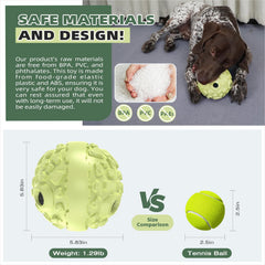 KADTC ball close-up shows dual-layer shell protecting squeaker during chewing