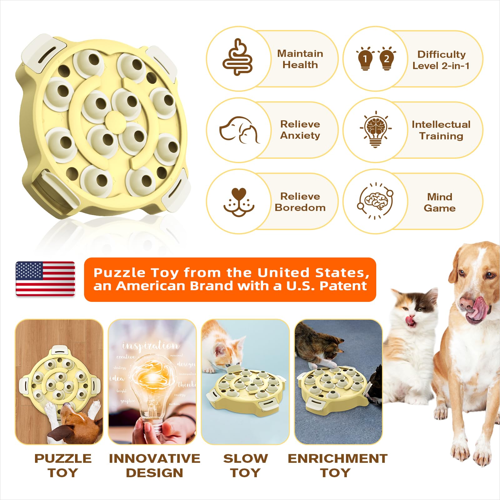 KADTC beginner-level puzzle demonstrates adjustable difficulty for progressive pet learning.