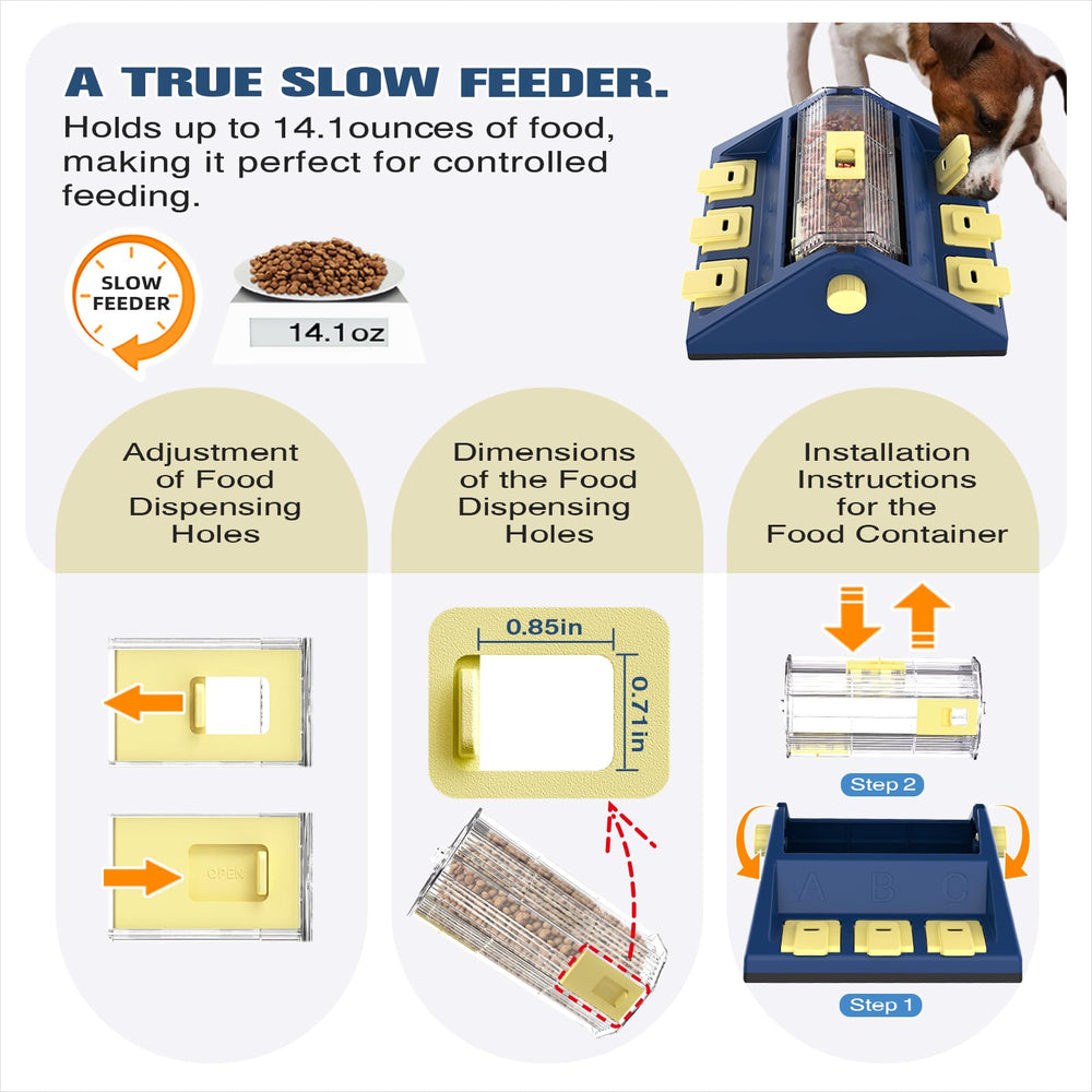 KADTC customizable slow-feeder holes allow tailored snack flow
