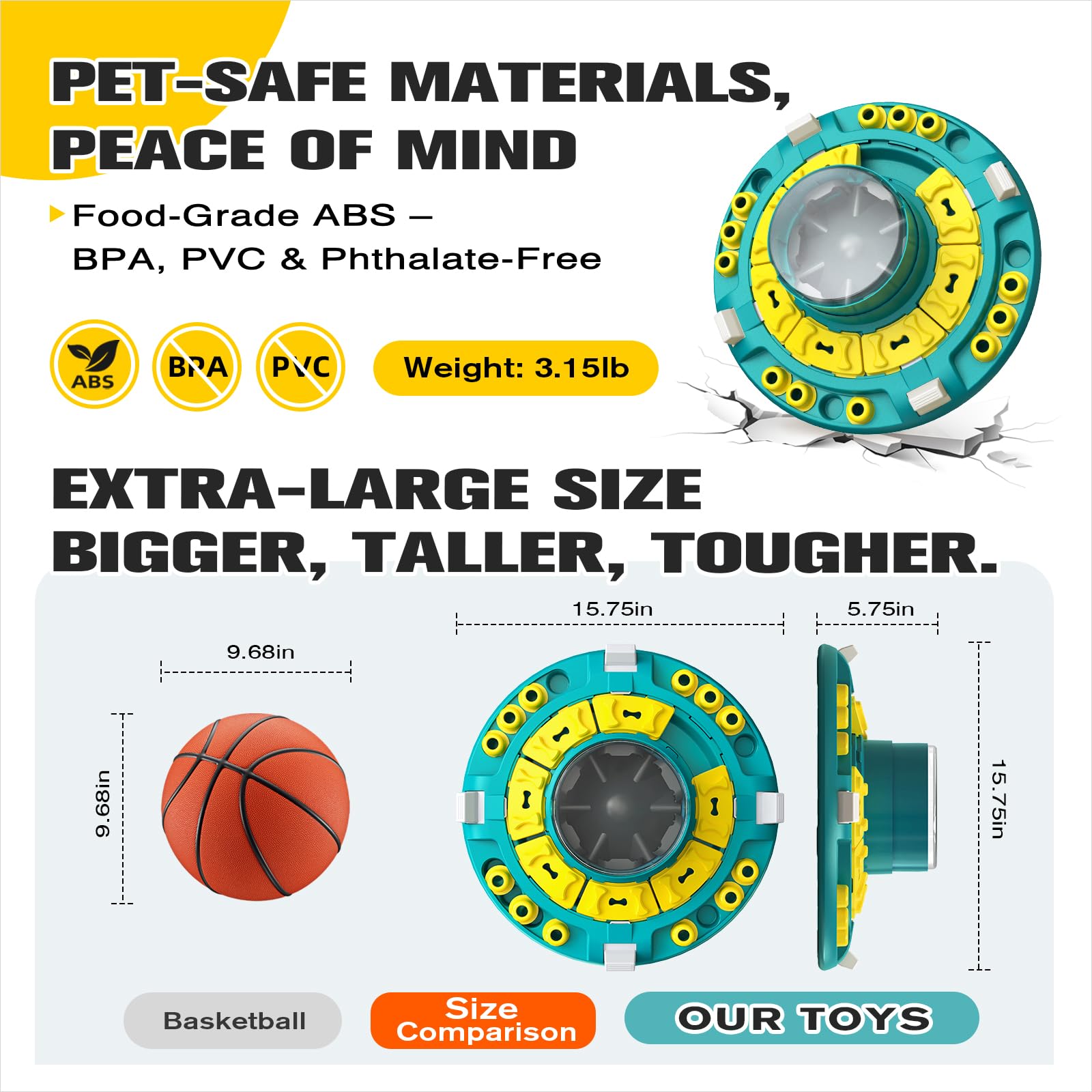 KADTC central dial close-up shows adjustable difficulty for smart dogs