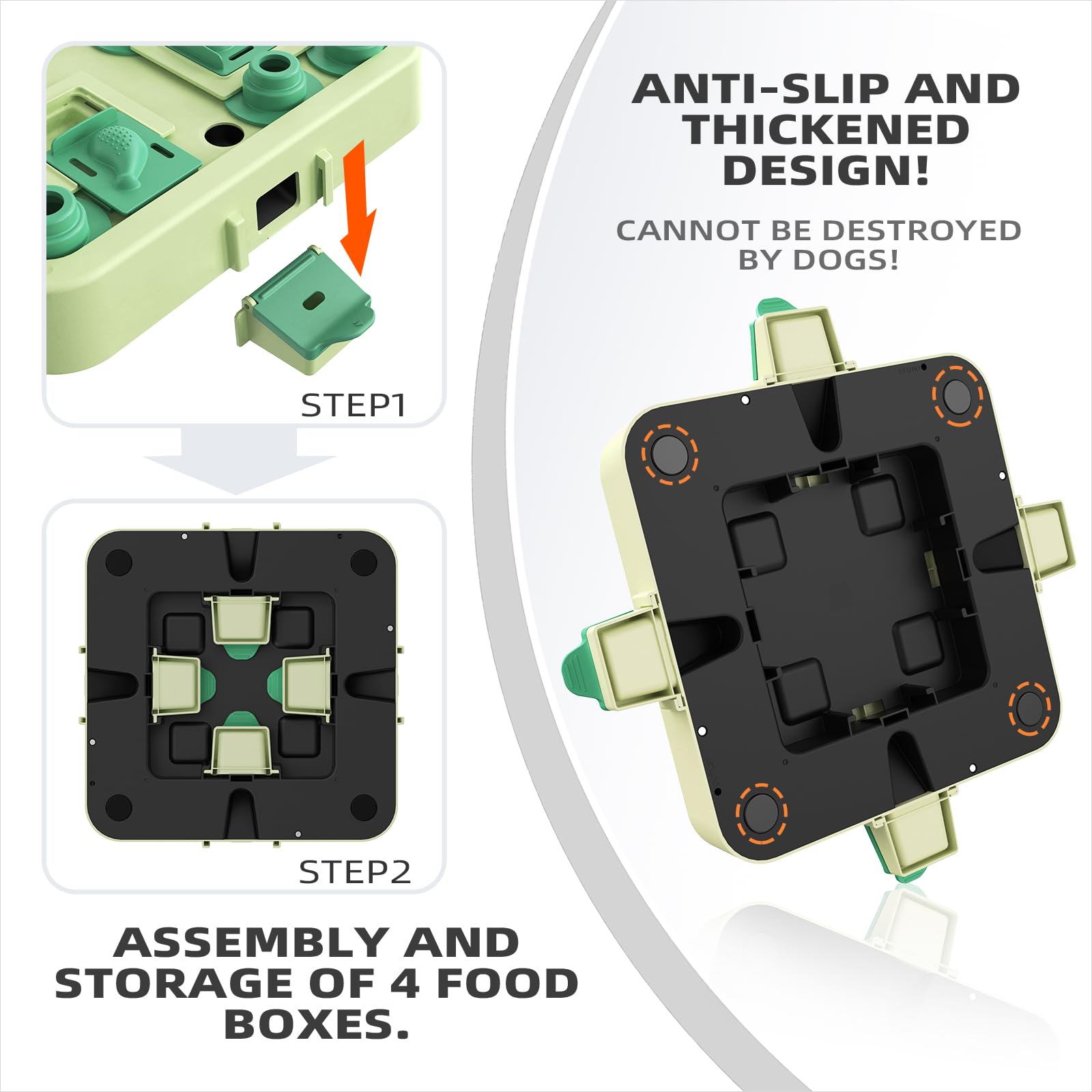 KADTC durable food-grade ABS material highlighting safe chew-resistant construction.