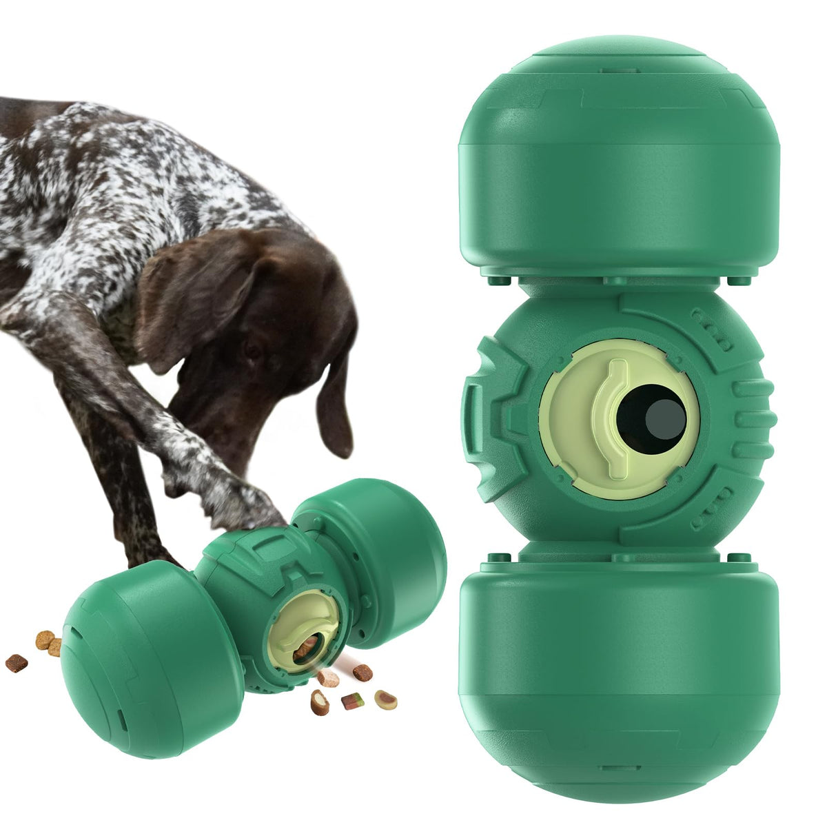 KADTC extra-large dispenser toy roll giggling captures a dog's attention during playtime.