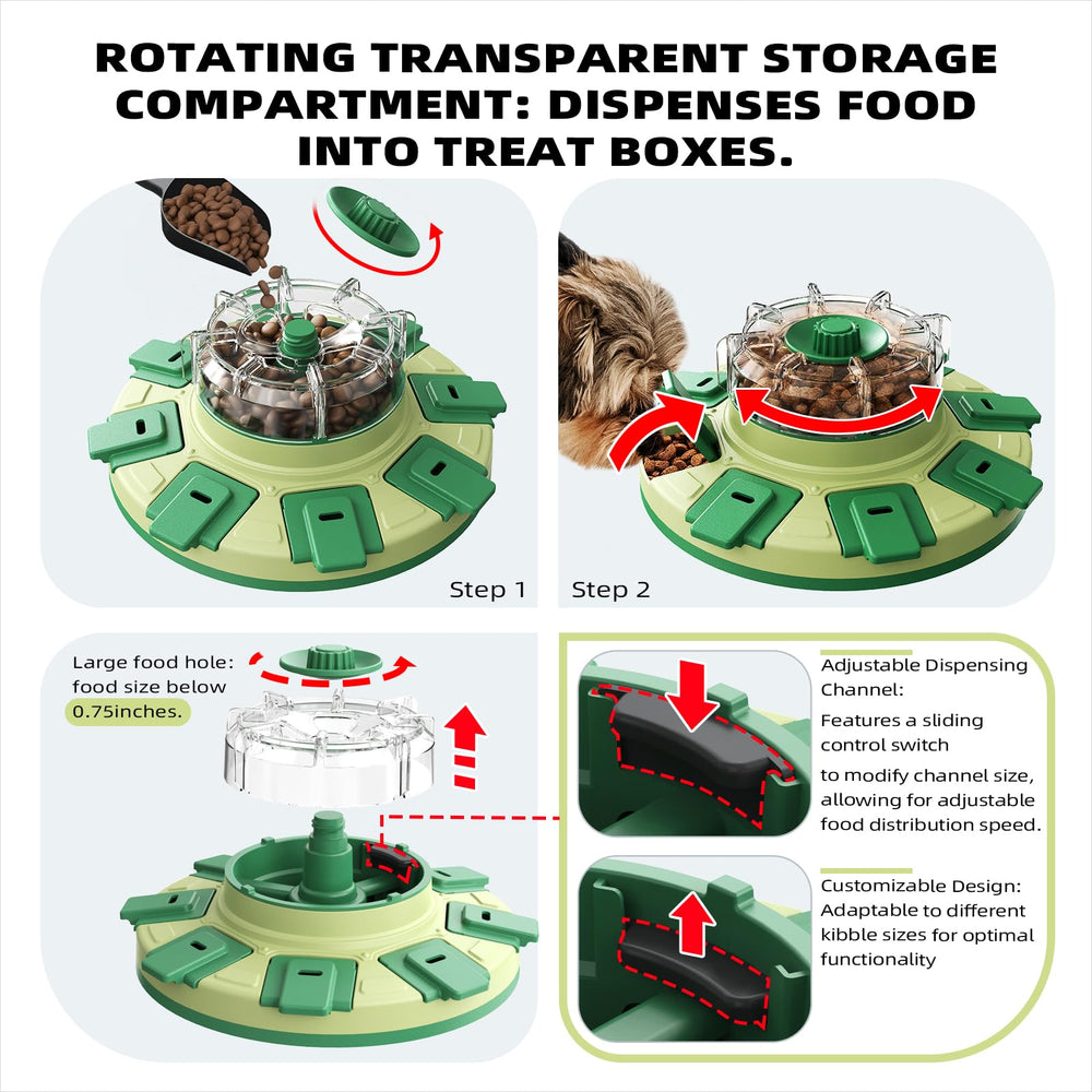 KADTC puzzle food container capacity photo emphasizes 10.58-ounce dry-food capacity.