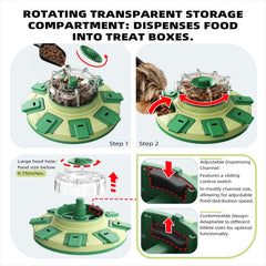 KADTC puzzle food container capacity photo emphasizes 10.58-ounce dry-food capacity.