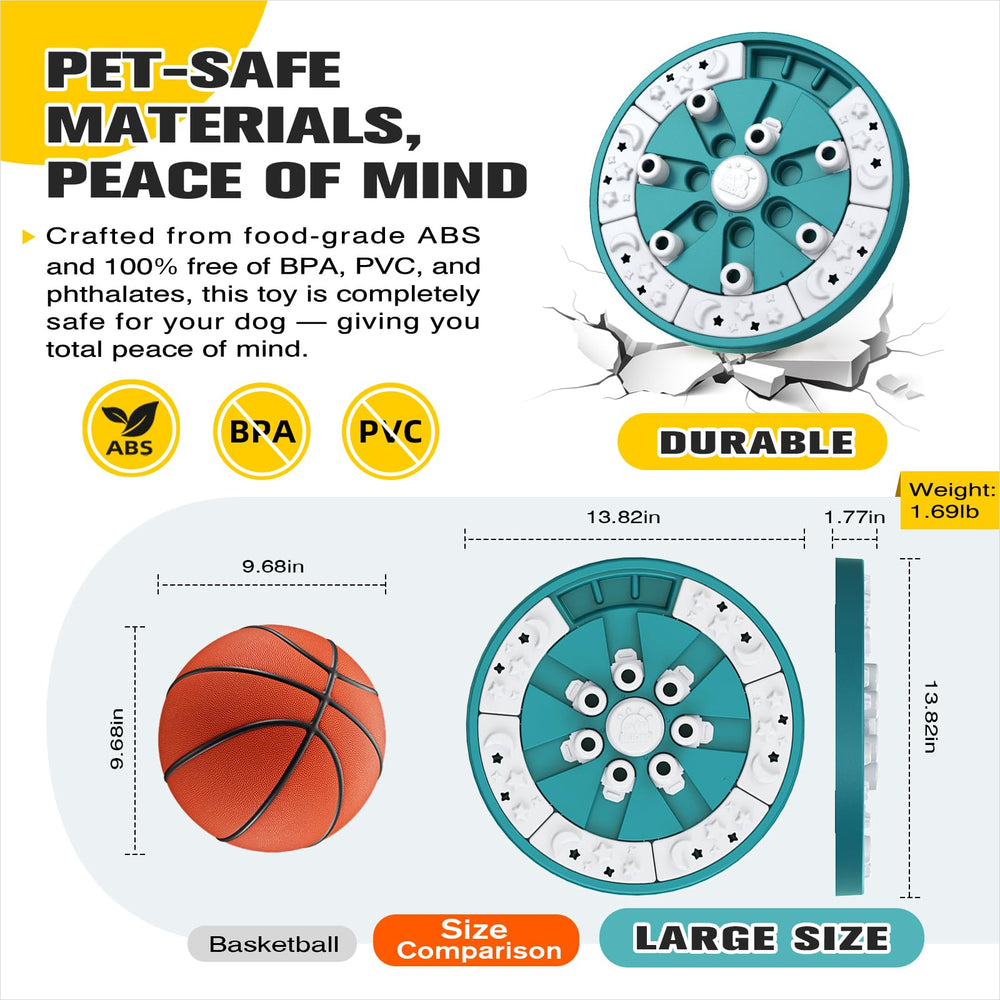 KADTC large-size dog puzzle toy delivers treat rewards and slower eating.