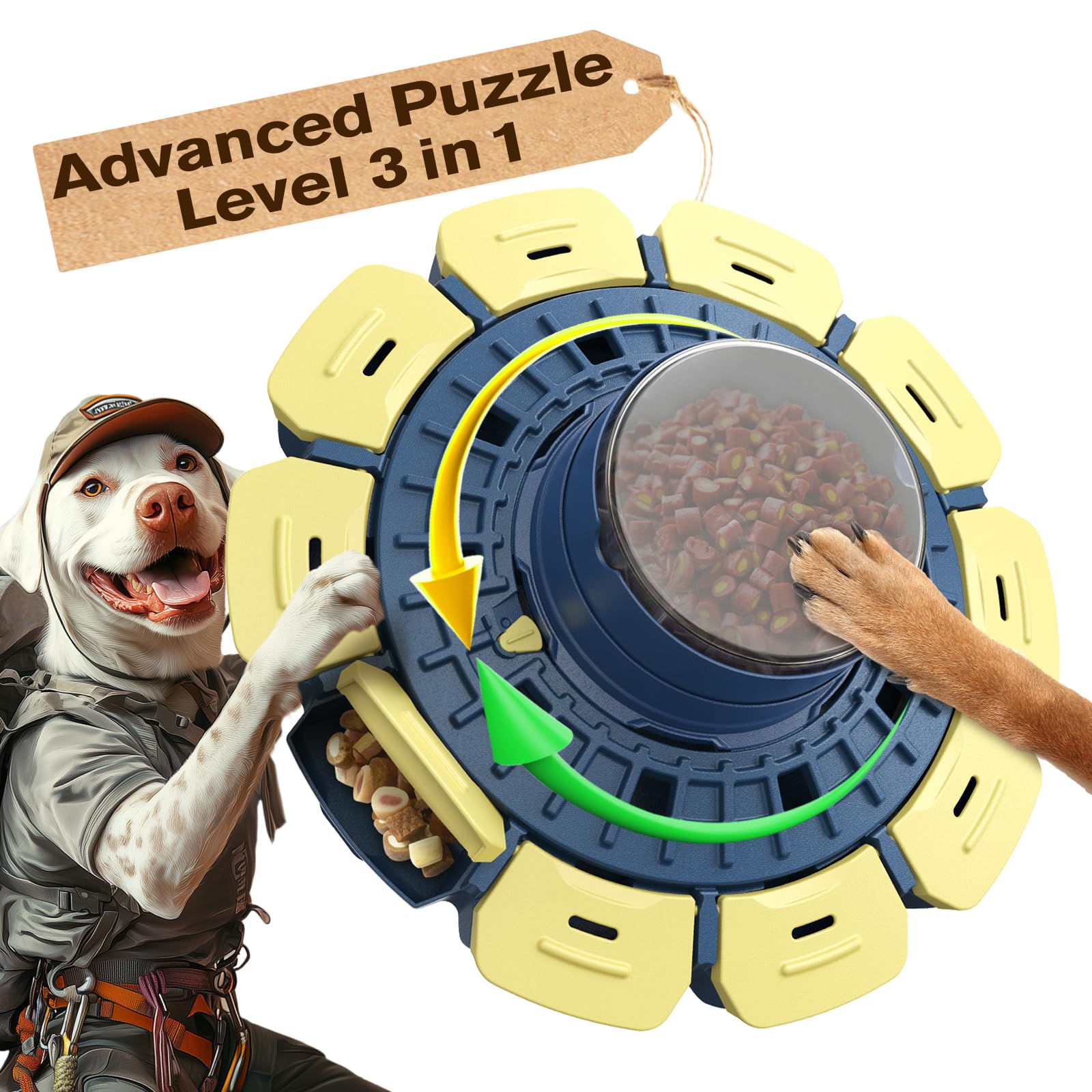 KADTC puzzle-toy-dog-closeup promotes canine mental exercise with durable build.