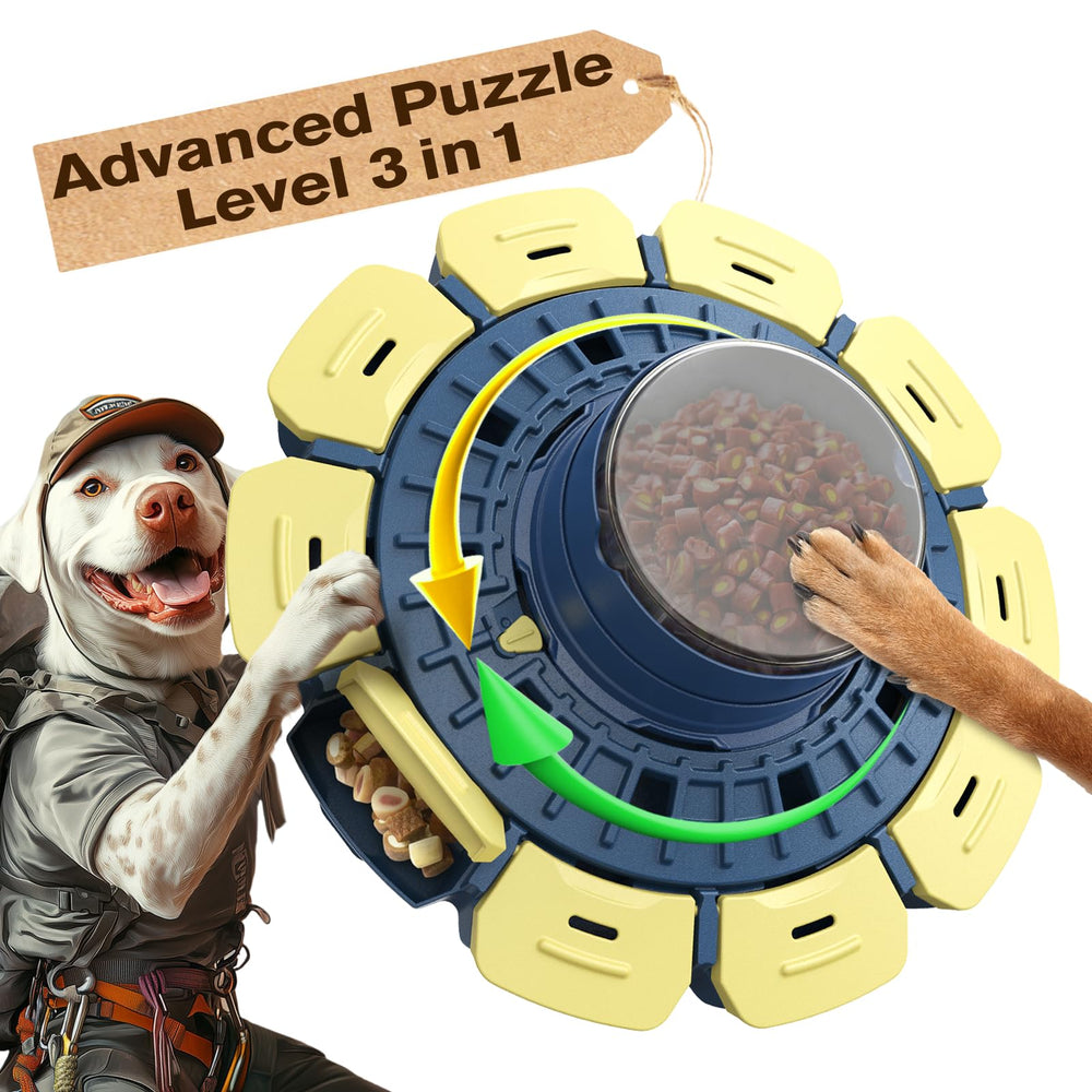 KADTC puzzle-toy-dog-closeup promotes canine mental exercise with durable build.
