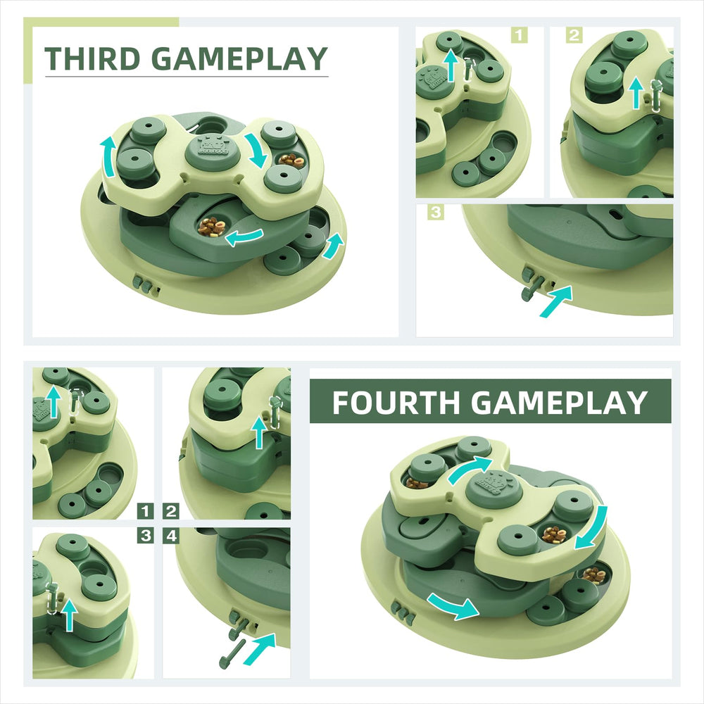 KADTC puzzle toy delivers engaging enrichment for dogs during family play sessions.