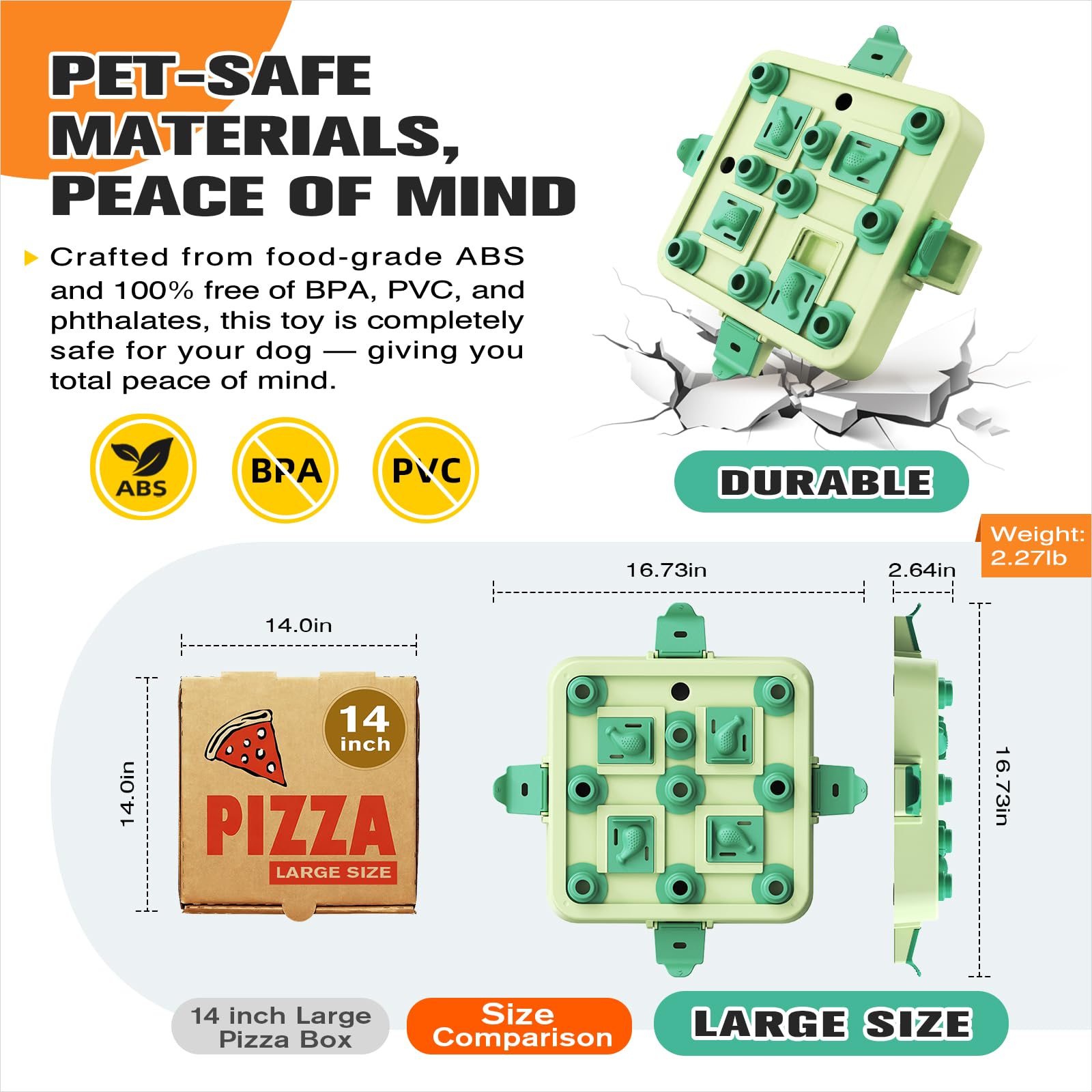 KADTC dog puzzle showing sliding compartments and treat rewards for engagement.