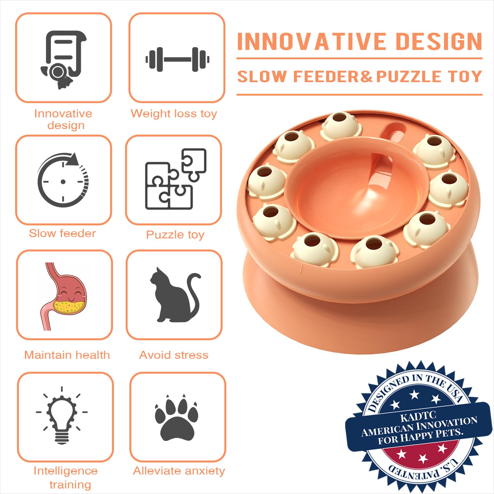 KADTC slow feeder with nine containers enables interactive feeding