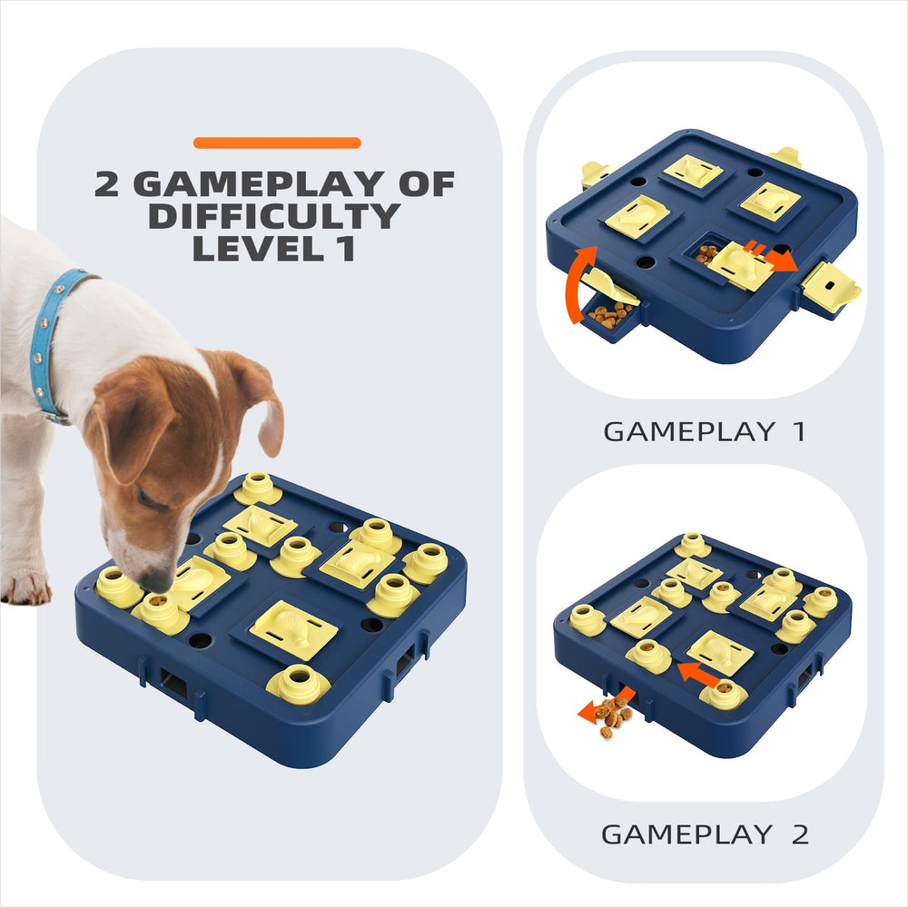 KADTC three-in-one puzzle features reveal versatile challenges for growing dogs.