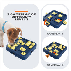 KADTC three-in-one puzzle features reveal versatile challenges for growing dogs.