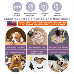 KADTC us-brand-design puzzle toy, pink, challenges dogs and slows mealtimes.