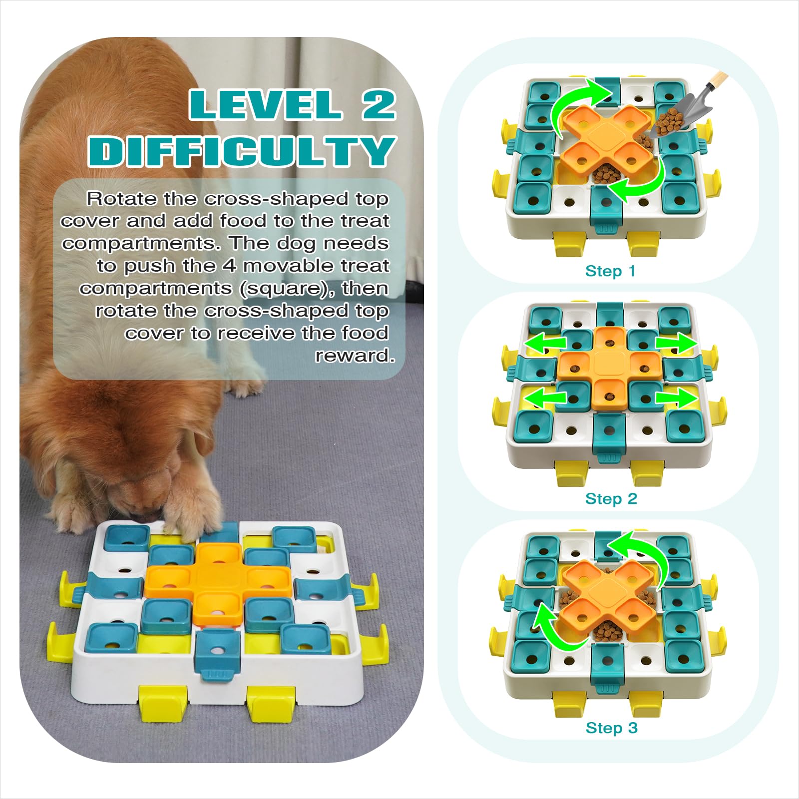 KADTC dog puzzle toy flip-lid operation highlights accessible rewards and curiosity