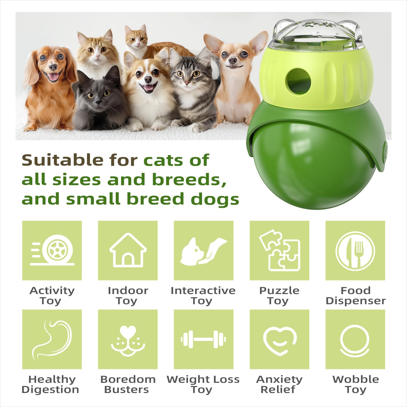 KADTC wobble cat treat toy in motion provides interactive wobble play for feline enrichment.