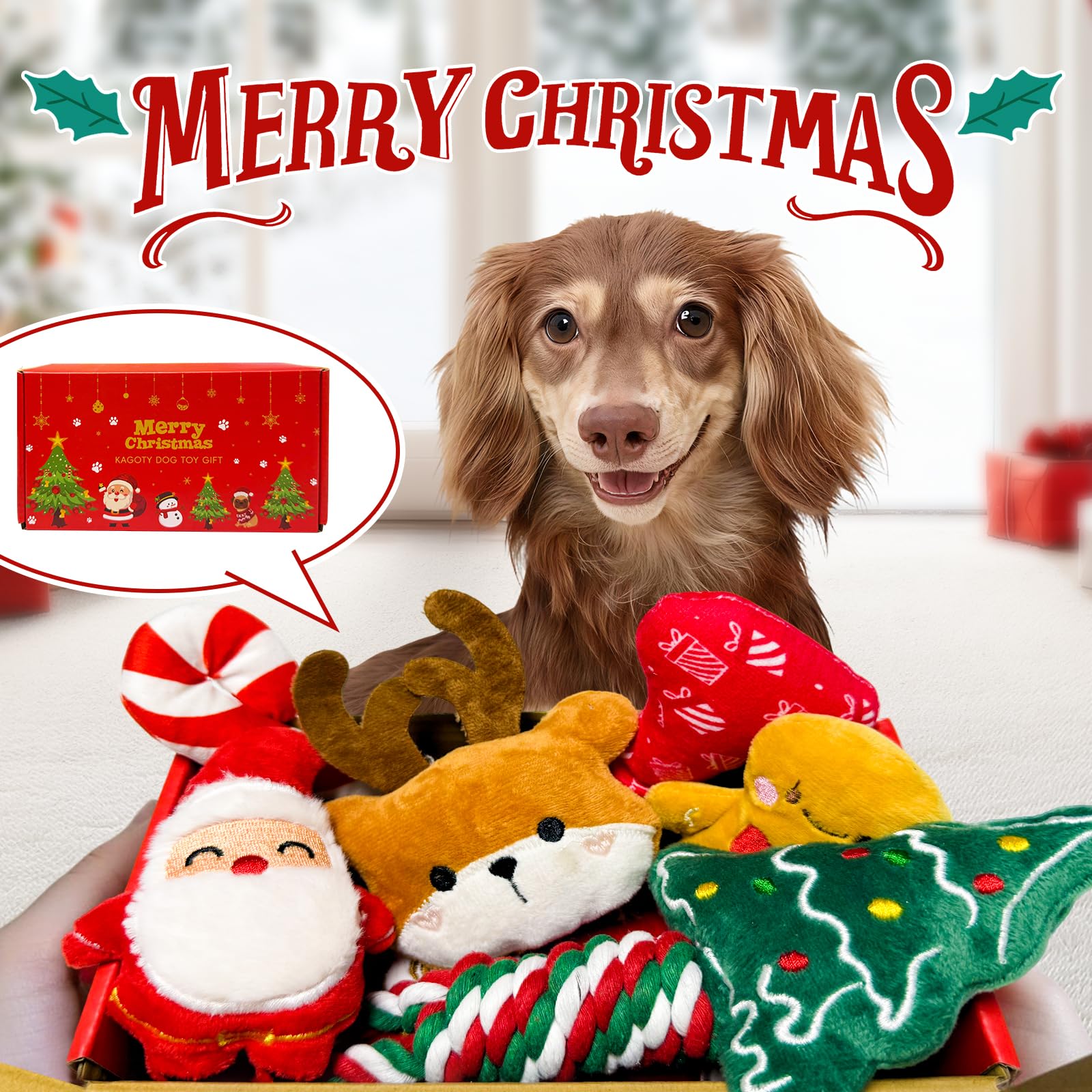 Kagoty Santa Claus toy delivers squeak-driven play for teething puppies