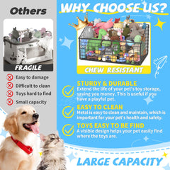 Kaiferty indestructible dog toy basket open front shows easy access for dogs of all sizes.