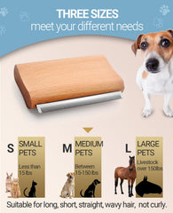 KAIFONG dog brush in-use glides through fur, reducing shedding during grooming.