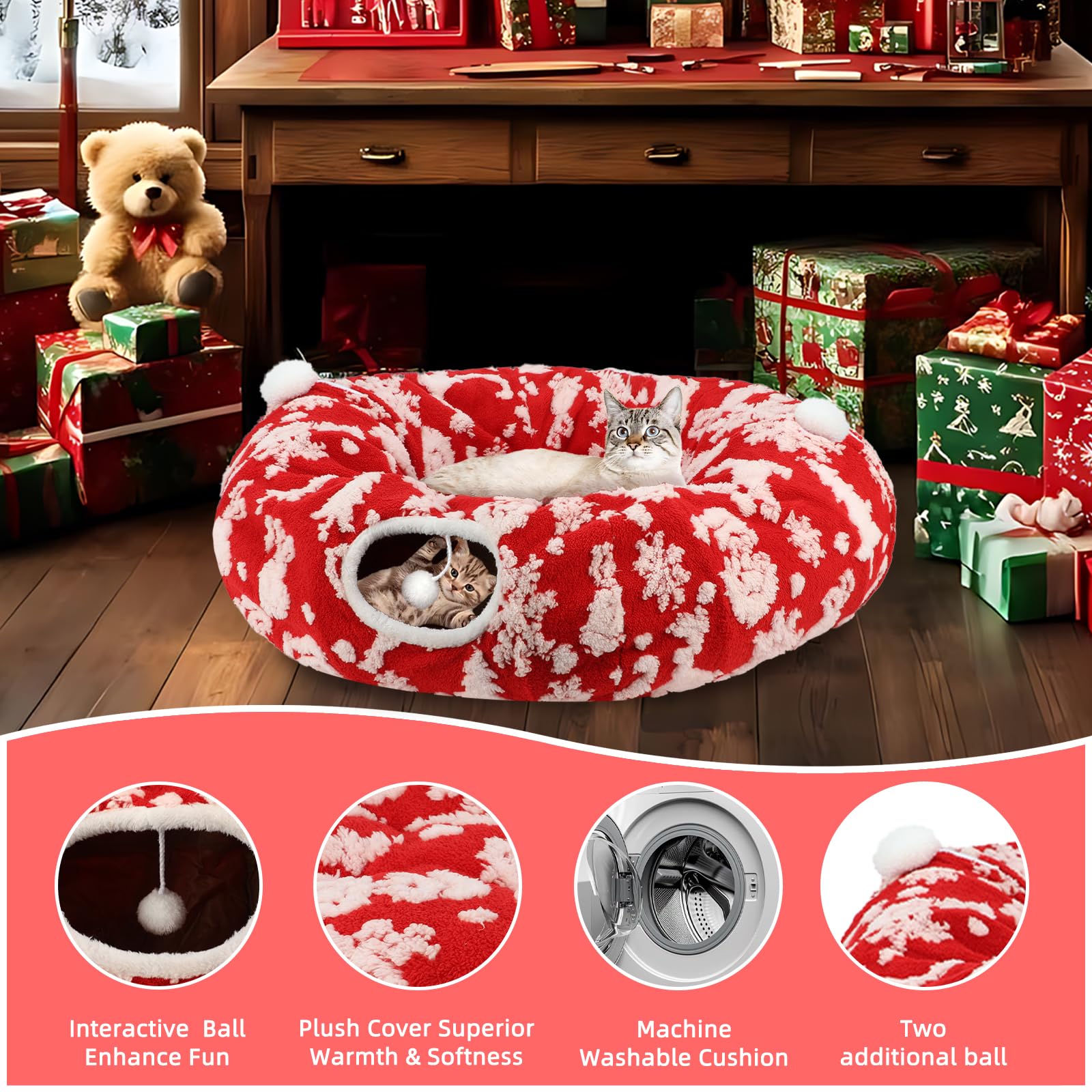KAINUM cat tunnel mat provides cozy rest area after playtime.