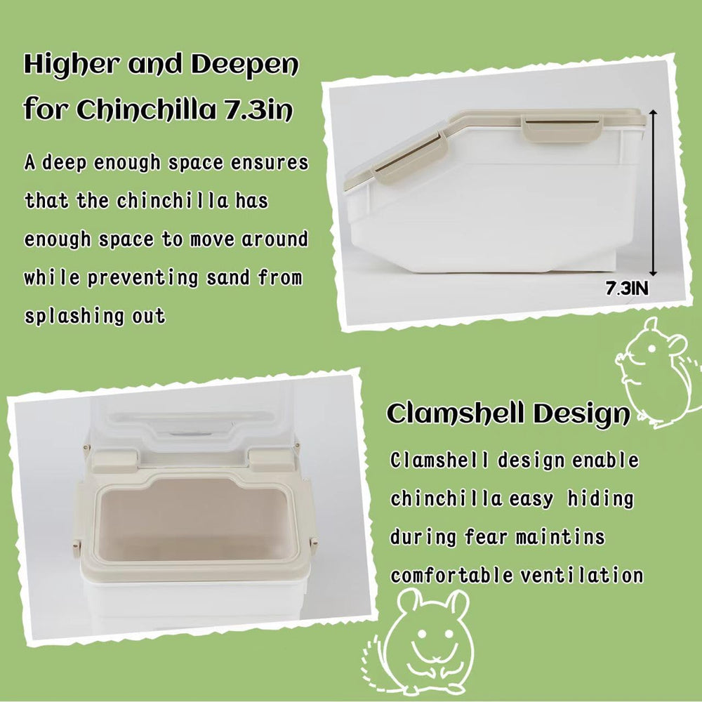 KAINUM open-design chinchilla sand box with safe entry