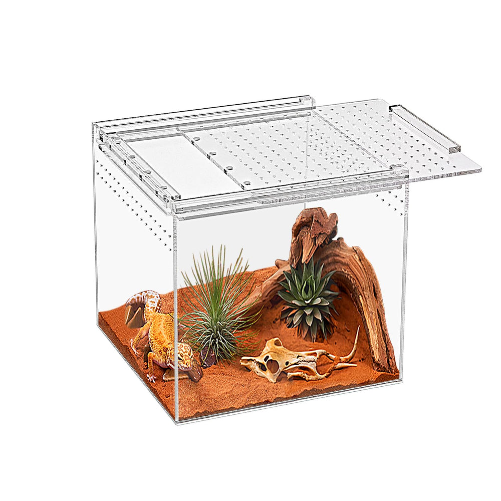 KAKOOTI reptile terrarium front view for easy pet monitoring and secure housing.