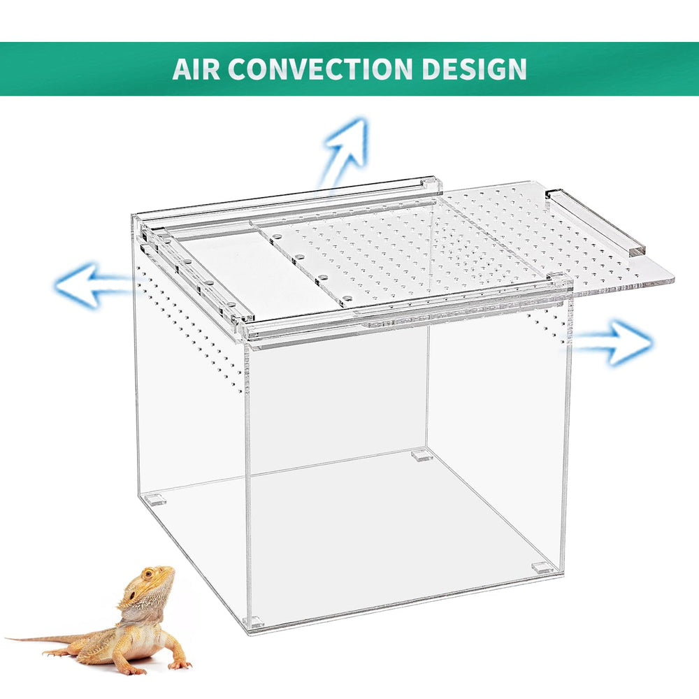 KAKOOTI reptile terrarium magnetic closure ensuring secure feeding and easy cleaning.