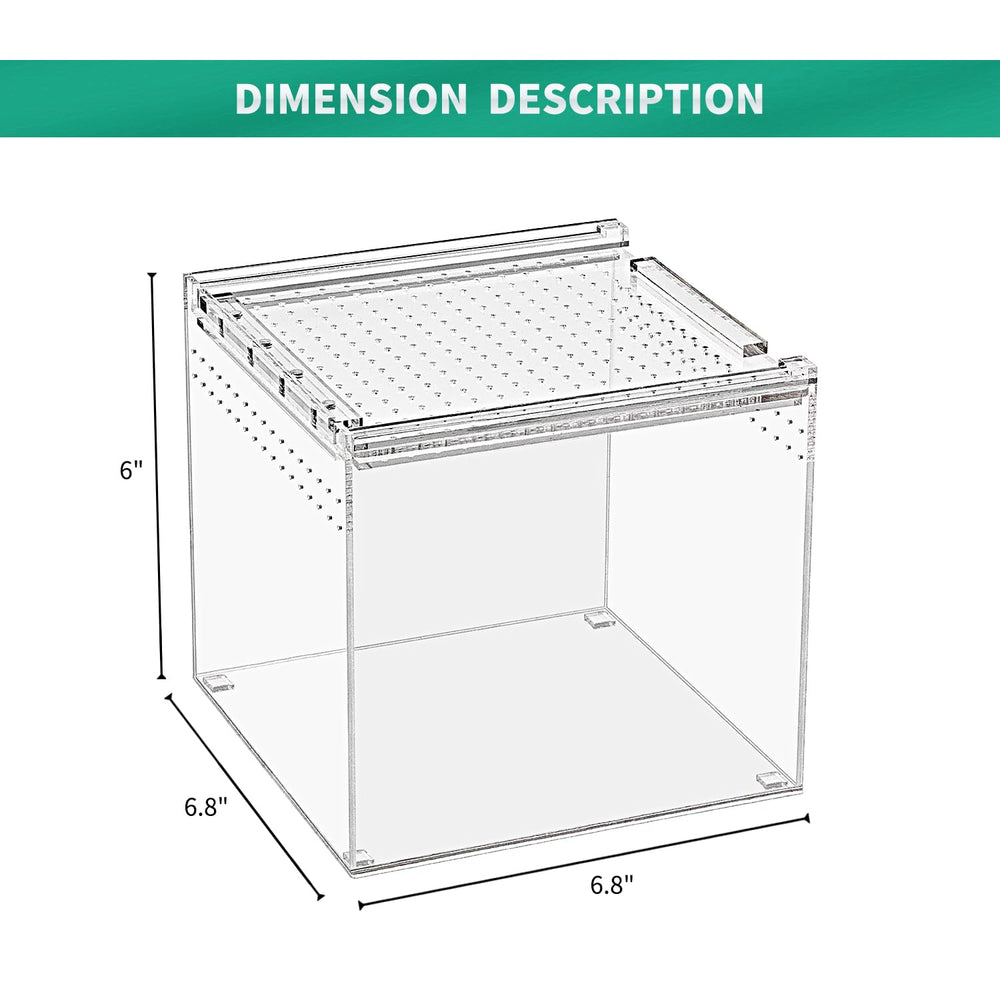 KAKOOTI reptile terrarium top view highlighting compact acrylic enclosure for clear observation.