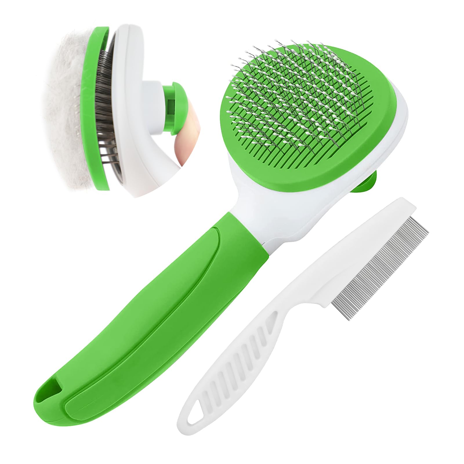 KALAMANDA cat brush with release button for quick cleanup after grooming